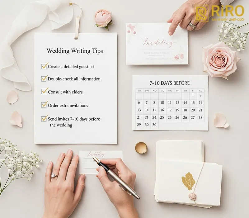 Một số lưu ý khi ghi thiệp cưới nhà gái để tránh sai sót