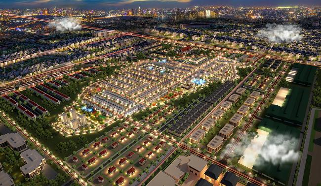 Hình ảnh thực tế hạ tầng đường nhựa, vỉa hè, hệ thống đèn chiếu sáng của dự án khu dân cư Bàu Xéo