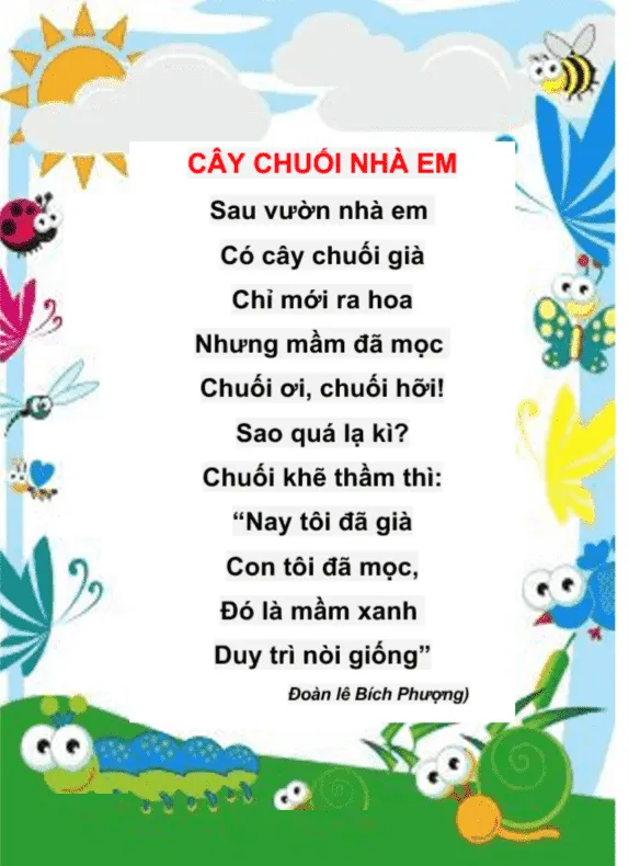 Lời thơ cây chuối nhà em