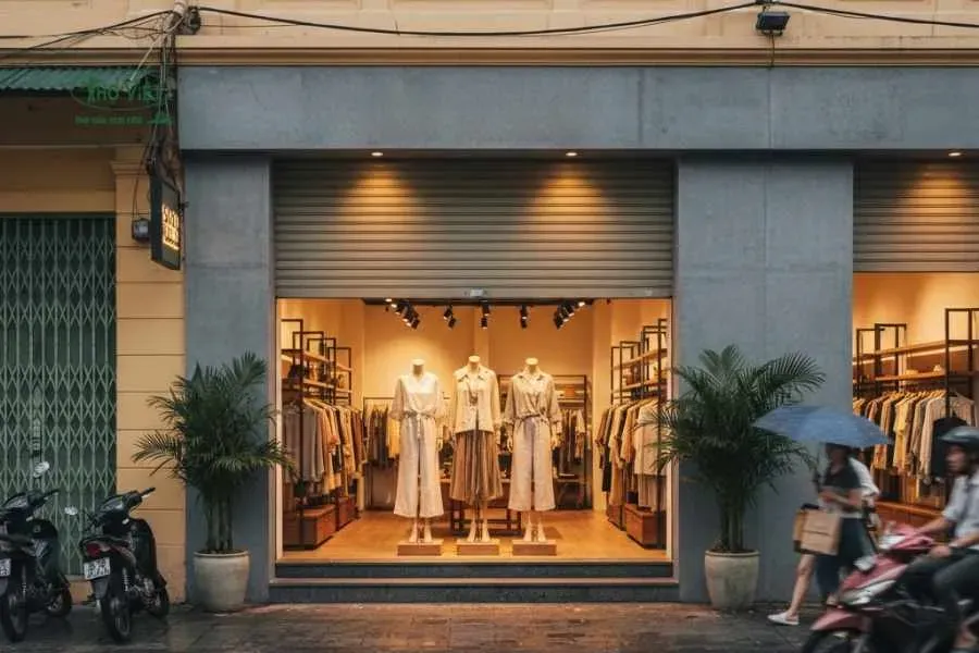 Mẫu cửa hàng có cửa cuốn