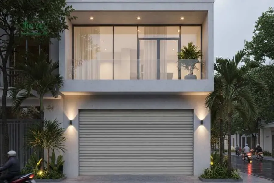 Mẫu nhà phố có cửa cuốn