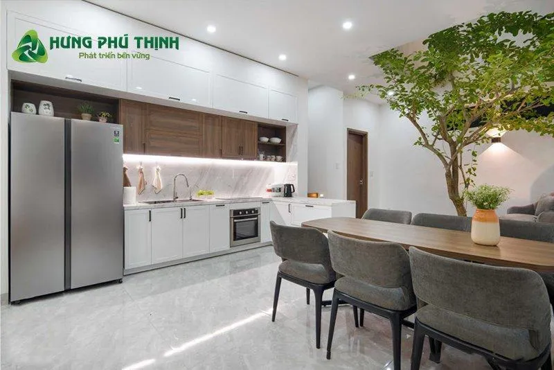 phòng bếp nhà 2 tầng 50m2 3 phòng ngủ
