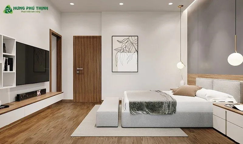 Phòng ngủ master nhà 2 tầng 50m2 3 phòng ngủ