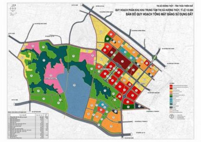 Bản đồ quy hoạch chi tiết một khu đô thị trong đó làm nổi bật khu vực đất văn hóa ký hiệu DVH