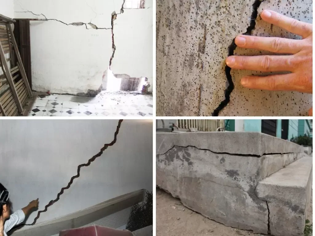 Nền móng yếu dẫn đến tường nhà bị nứt dọc