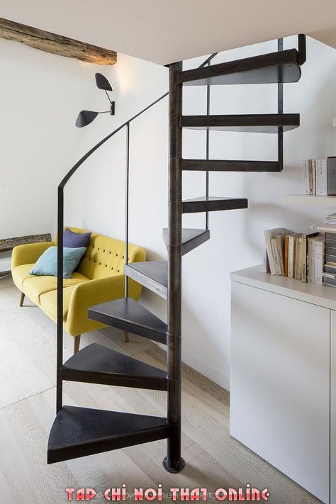 Cầu thang tiết kiệm diện tích cho nhà ống