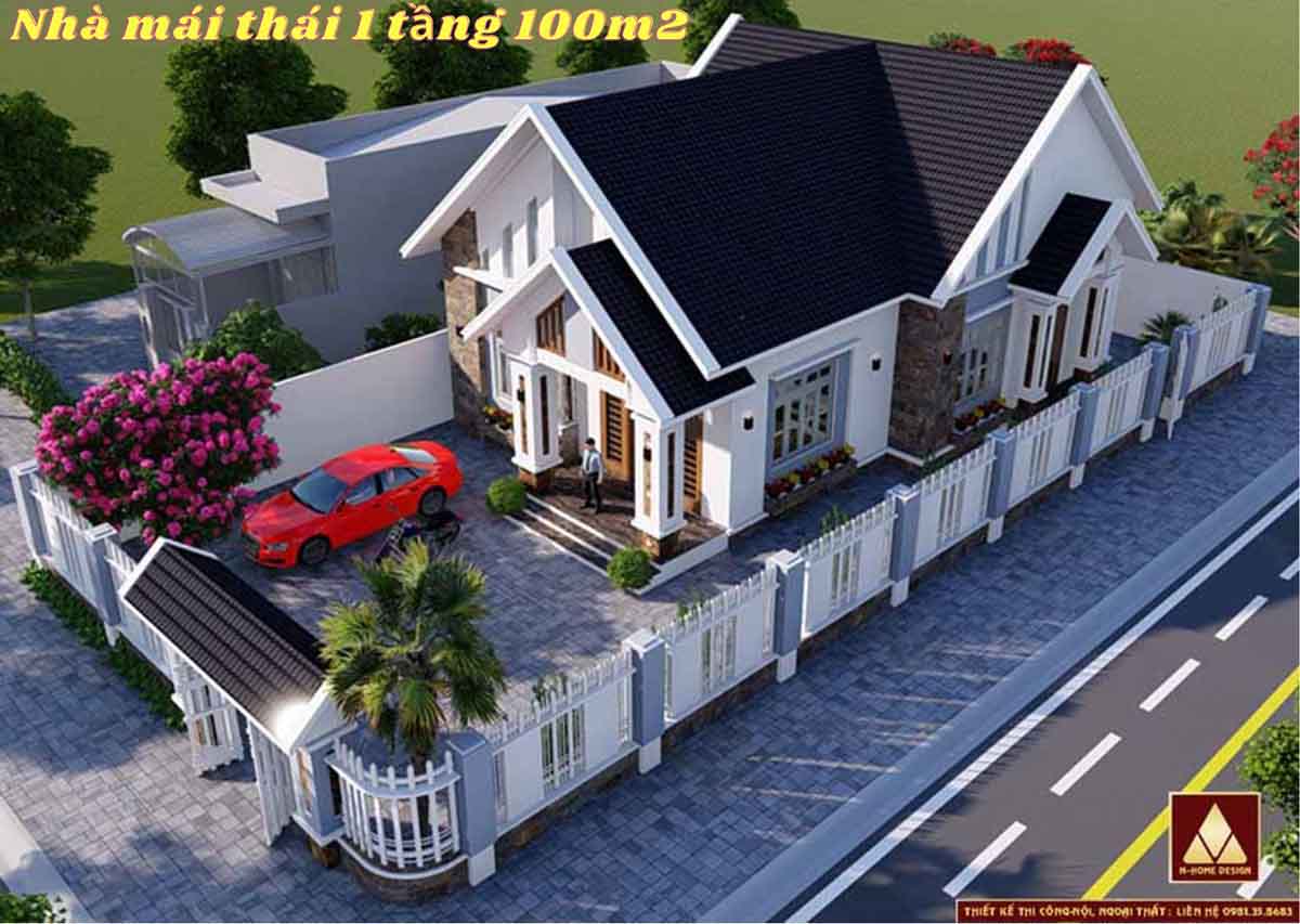 Tư Vấn Thiết Kế Nhà Mái Thái 1 Tầng 100m2: Giải Pháp Kiến Trúc Tối Ưu Cho Gia Đình Việt